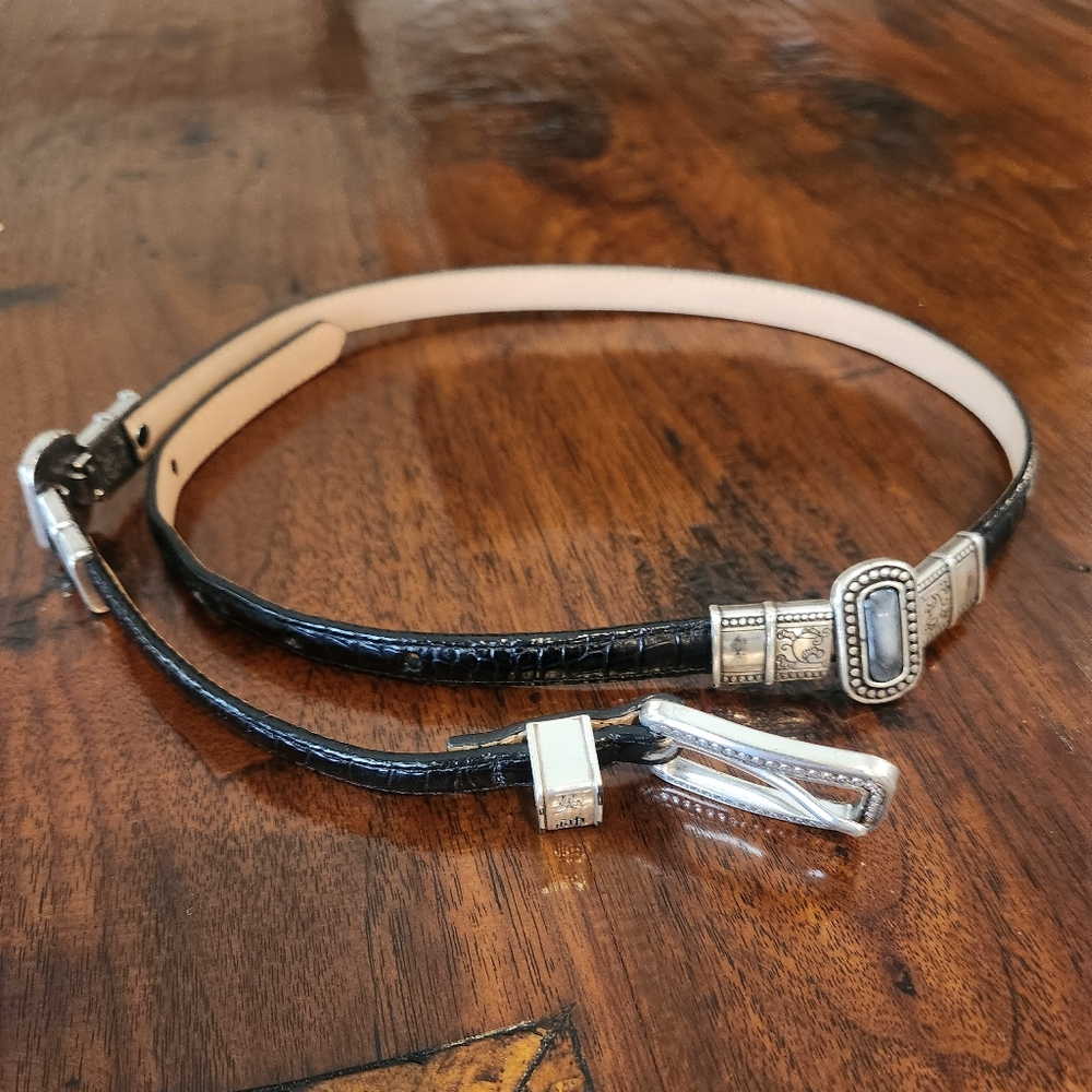 Skinny Women's Belt with Silver Accents